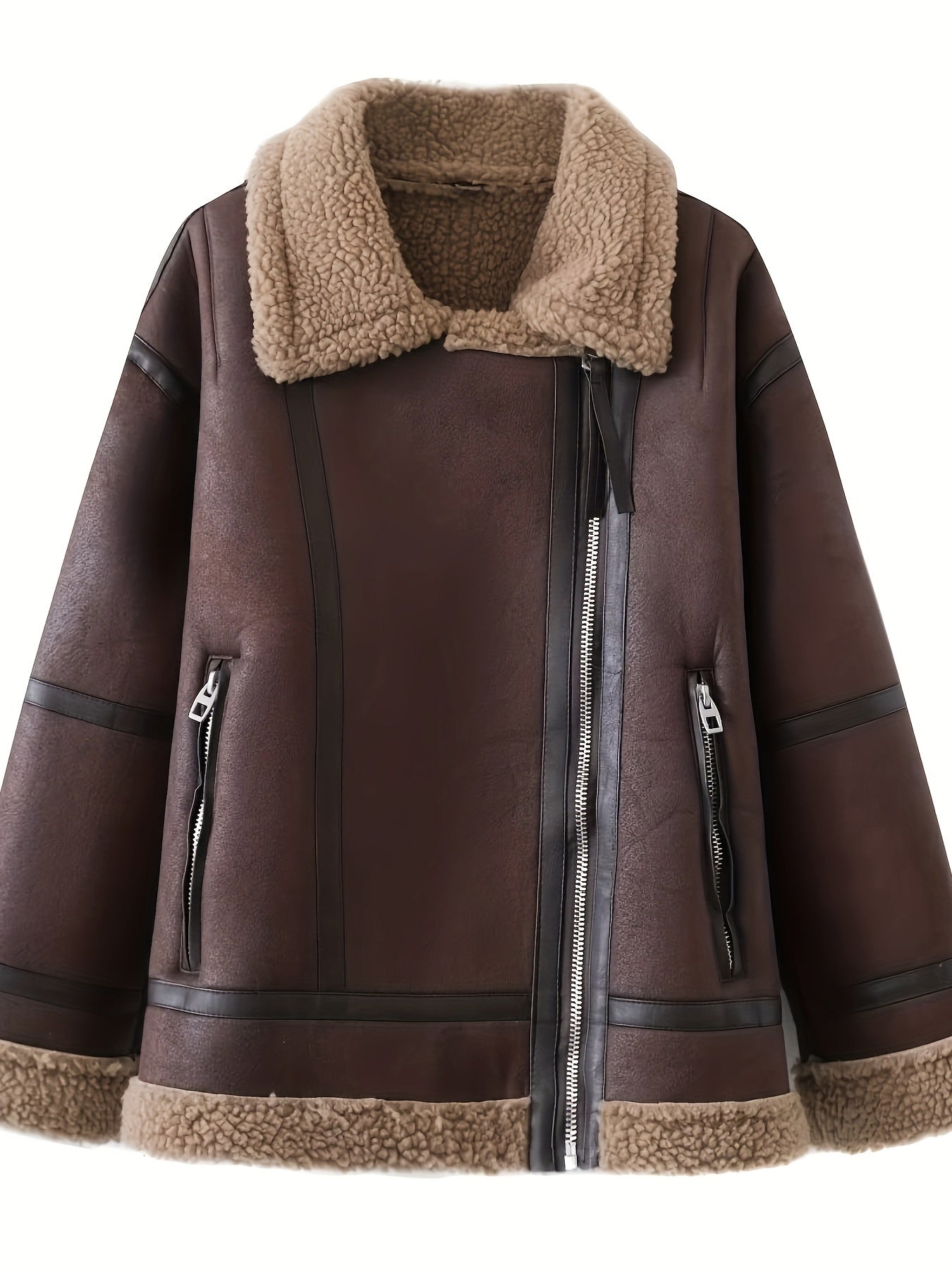 Diana | met contrasterende details en ritssluiting aan de voorkant