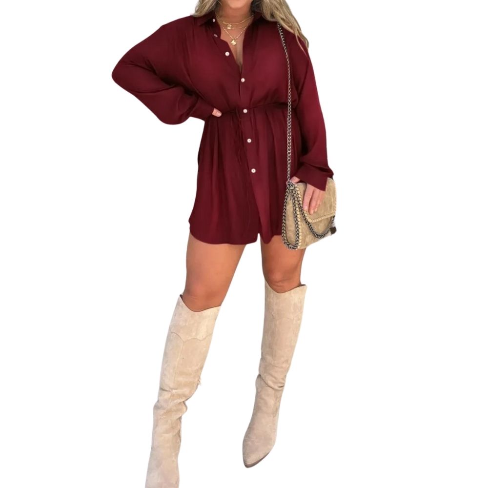 Trendy Satijnen Romper Jurk