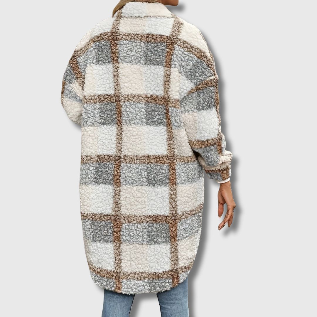 Adrienne - lange geruite jas | Gelimiteerd