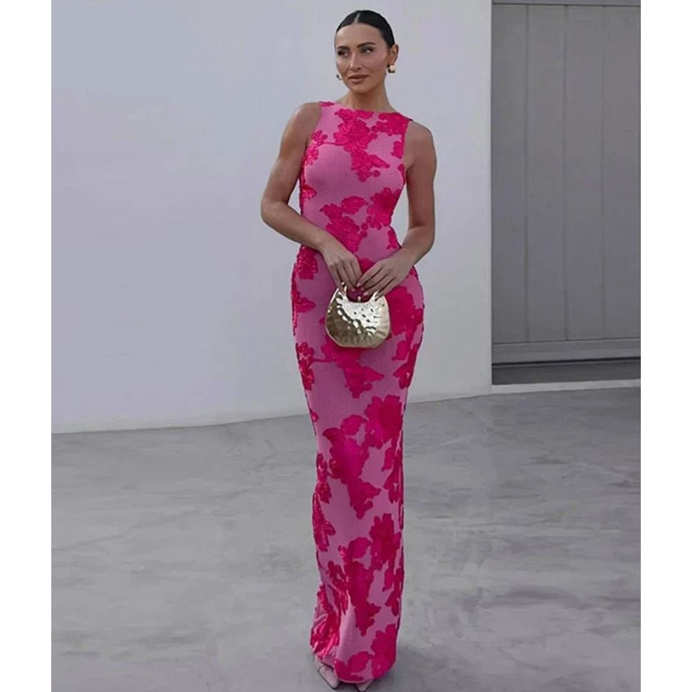 Alora - Elegante maxi-jurk met bloemenprint