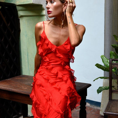 Zara - Maxi-jurk met ruches