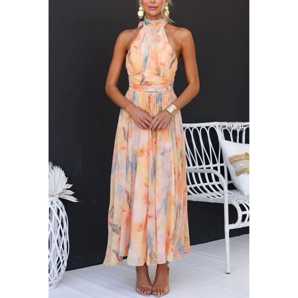 Maxi jurk met open rug