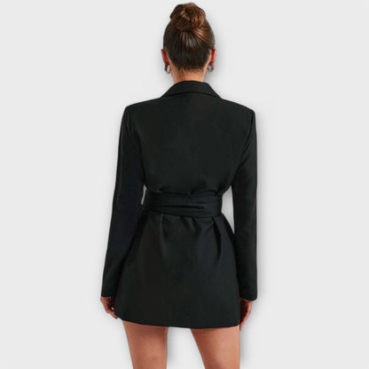 Blazerkleed met V-hals kort