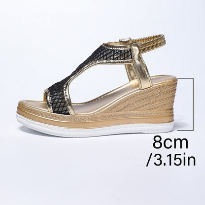 Elegante orthopedische instapsandalen voor dames met sleehak