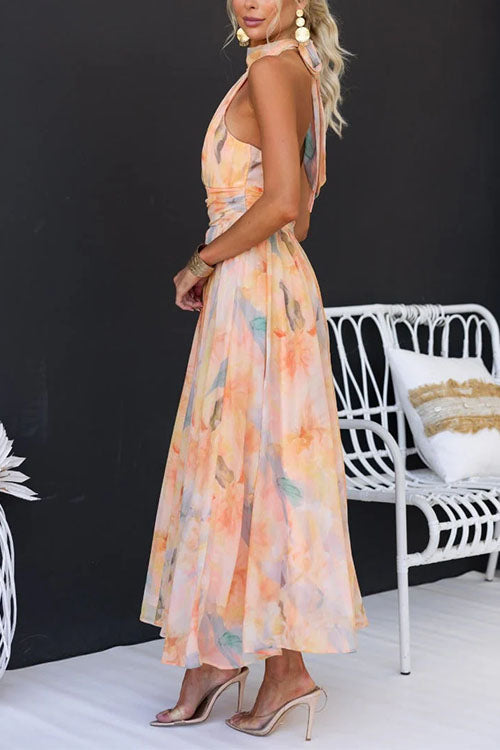 Maxi jurk met open rug