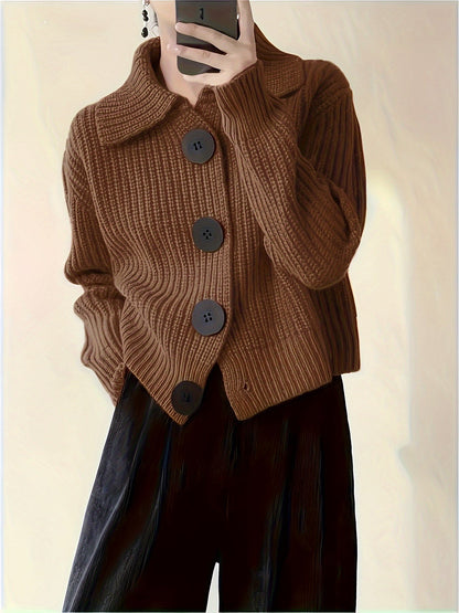Hilde | Premium Gebreide Cardigan met Grote Knopen