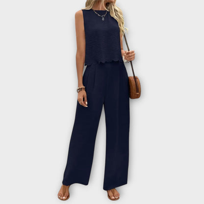 Vest met Bloemblaadjesrand & Lange Broek