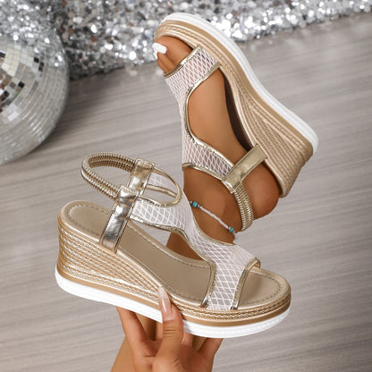 Elegante orthopedische instapsandalen voor dames met sleehak