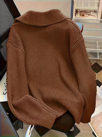 Hilde | Premium Gebreide Cardigan met Grote Knopen