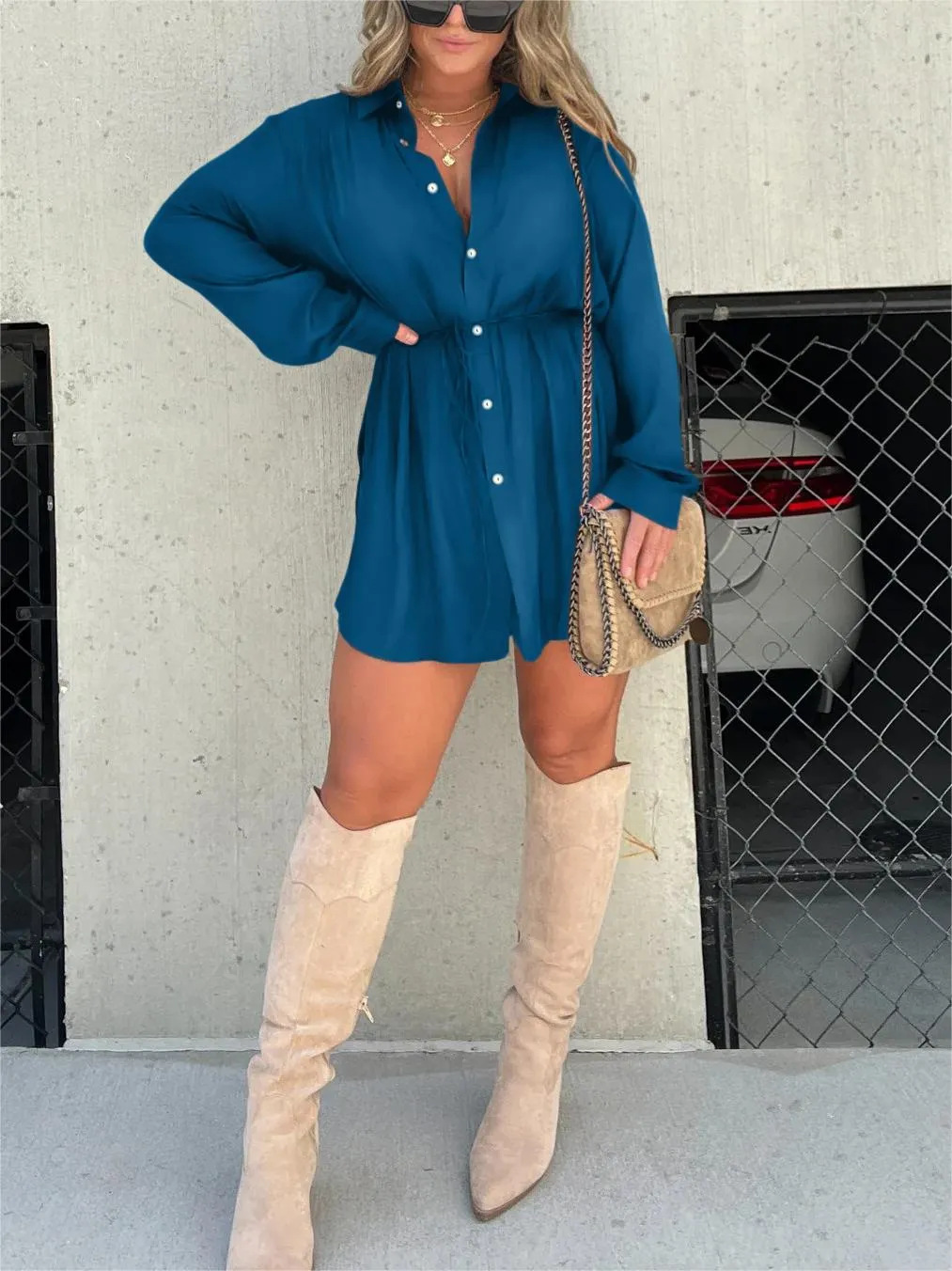 Trendy Satijnen Romper Jurk