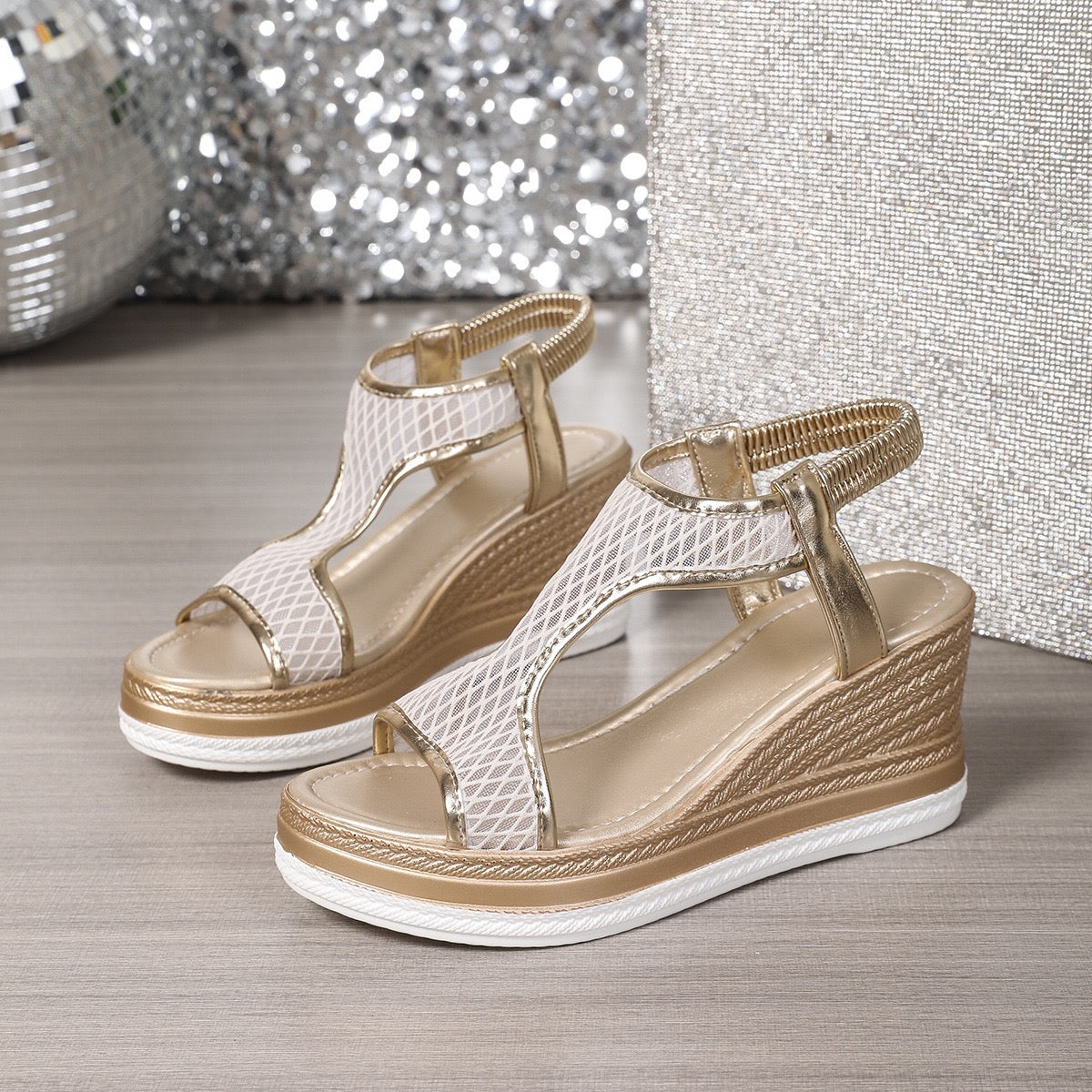 Elegante orthopedische instapsandalen voor dames met sleehak