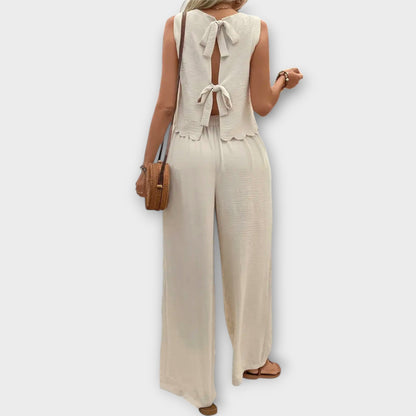 Vest met Bloemblaadjesrand & Lange Broek