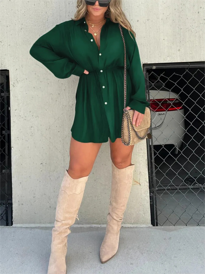 Trendy Satijnen Romper Jurk