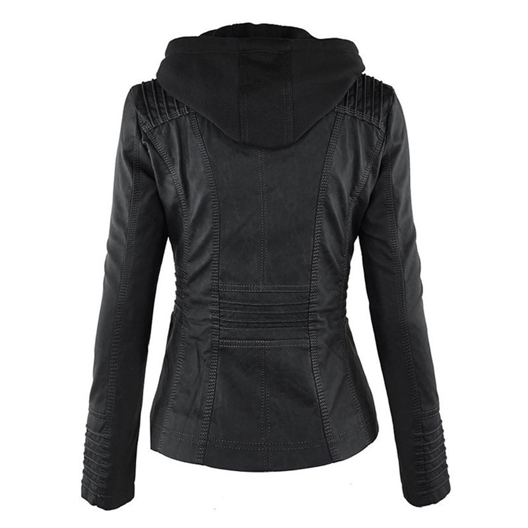 Francien – Modieuze Leren Jas met Capuchon