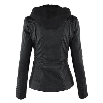Francien – Modieuze Leren Jas met Capuchon
