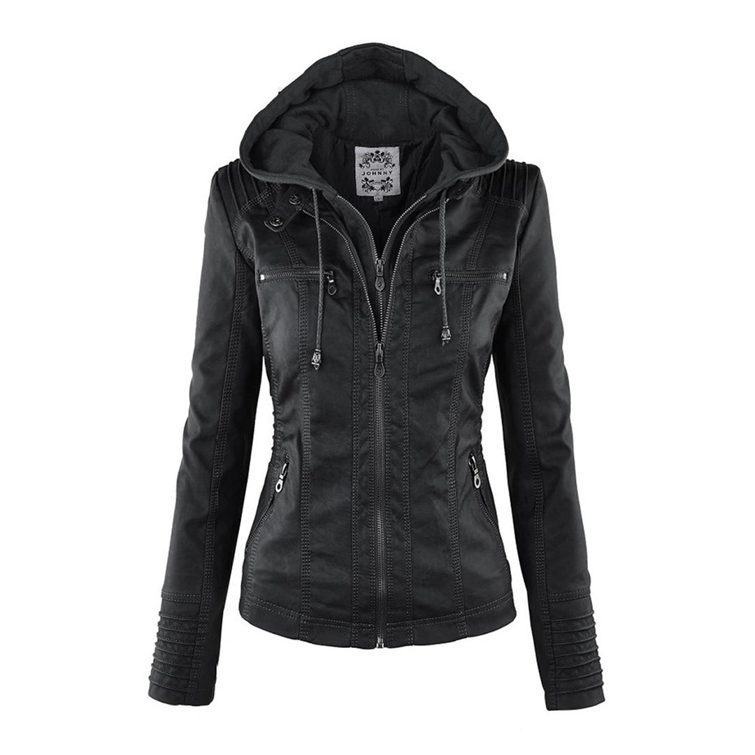 Francien – Modieuze Leren Jas met Capuchon