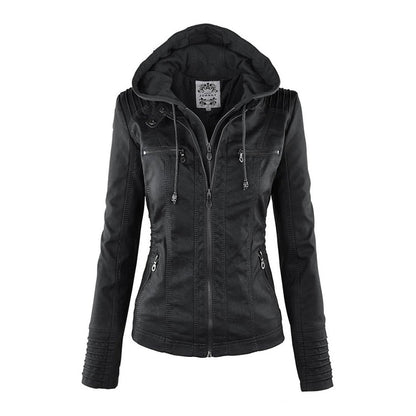 Francien – Modieuze Leren Jas met Capuchon