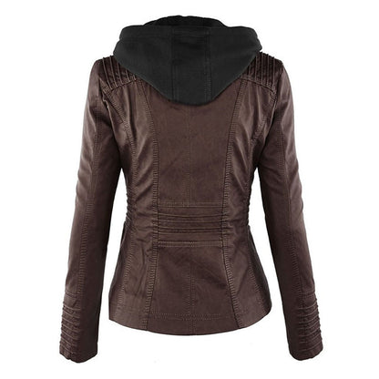 Francien – Modieuze Leren Jas met Capuchon