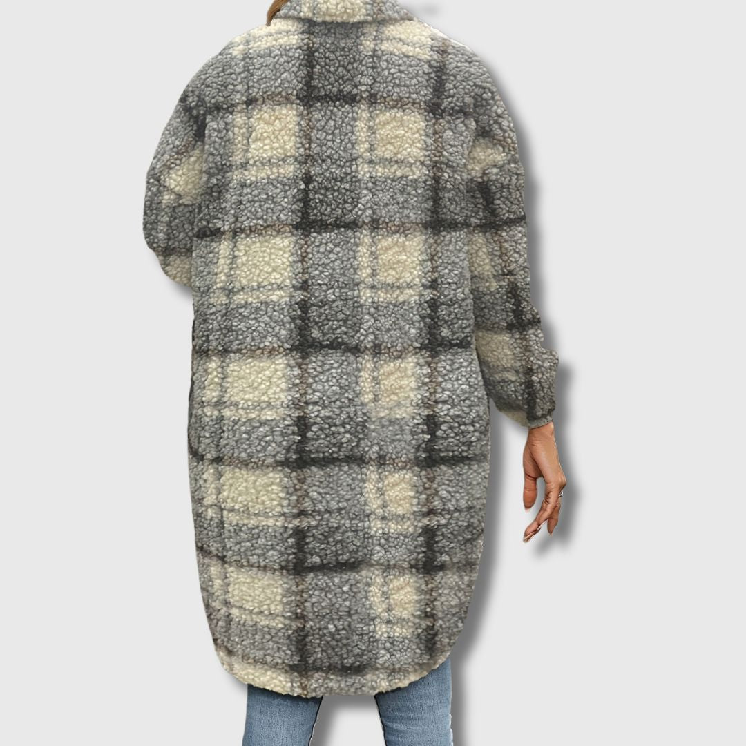 Adrienne - lange geruite jas | Gelimiteerd