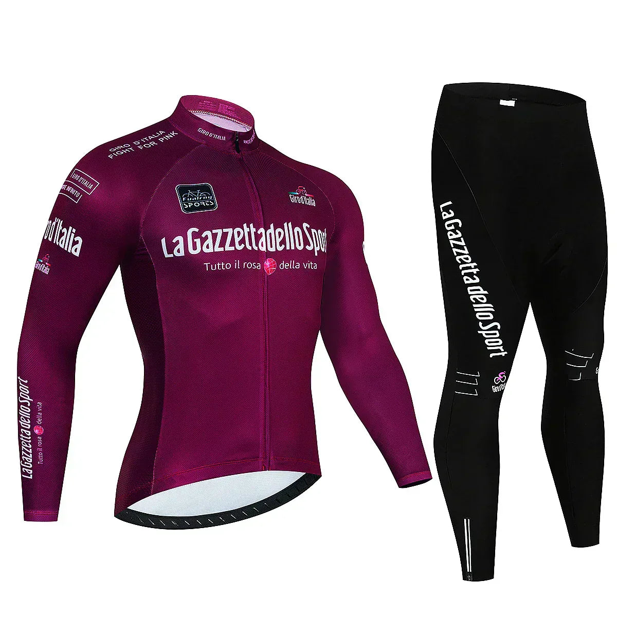Professionele wieleroutfit met lange mouwen