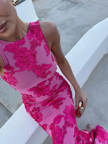 Alora - Elegante maxi-jurk met bloemenprint
