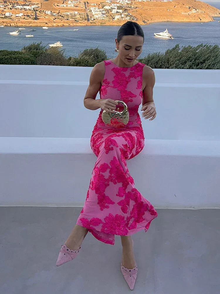 Alora - Elegante maxi-jurk met bloemenprint