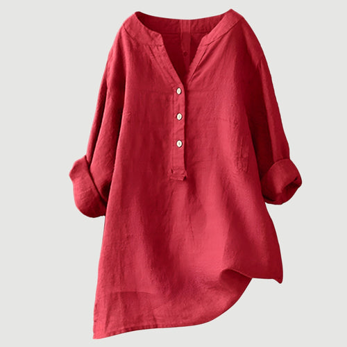 Freja – Luchtig en Comfortabel Overhemd met Knopen
