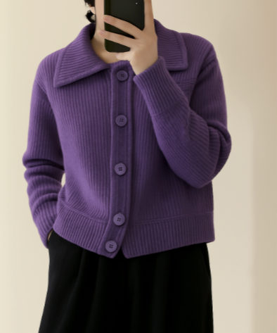 Hilde | Premium Gebreide Cardigan met Grote Knopen